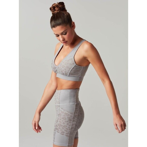 BLANC NOIR Yolo Looped-back Sports Bra In Frost Grey Women’s Size Small Run Yoga - Picture 4 of 12